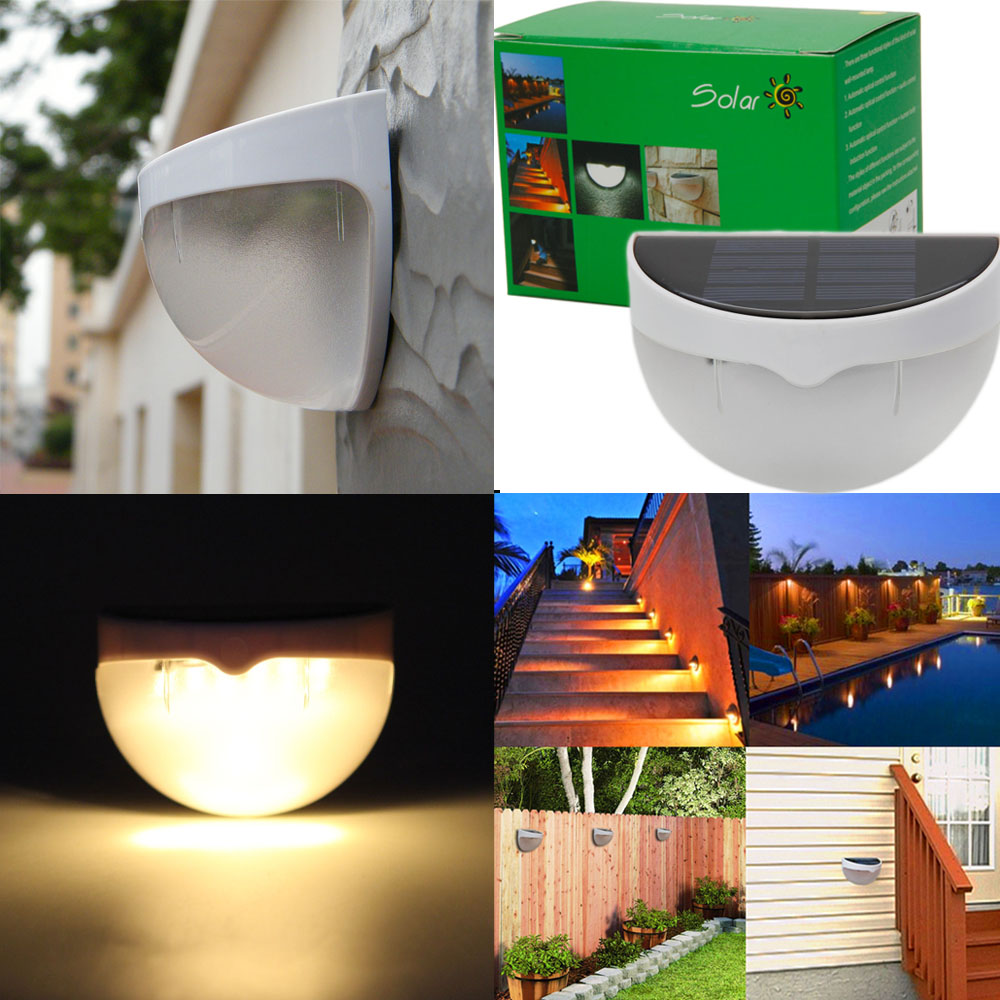 Details About Outdoor Garden Solar Light Control Gutter Fence Yard 6 Led Wall Lamp Induction