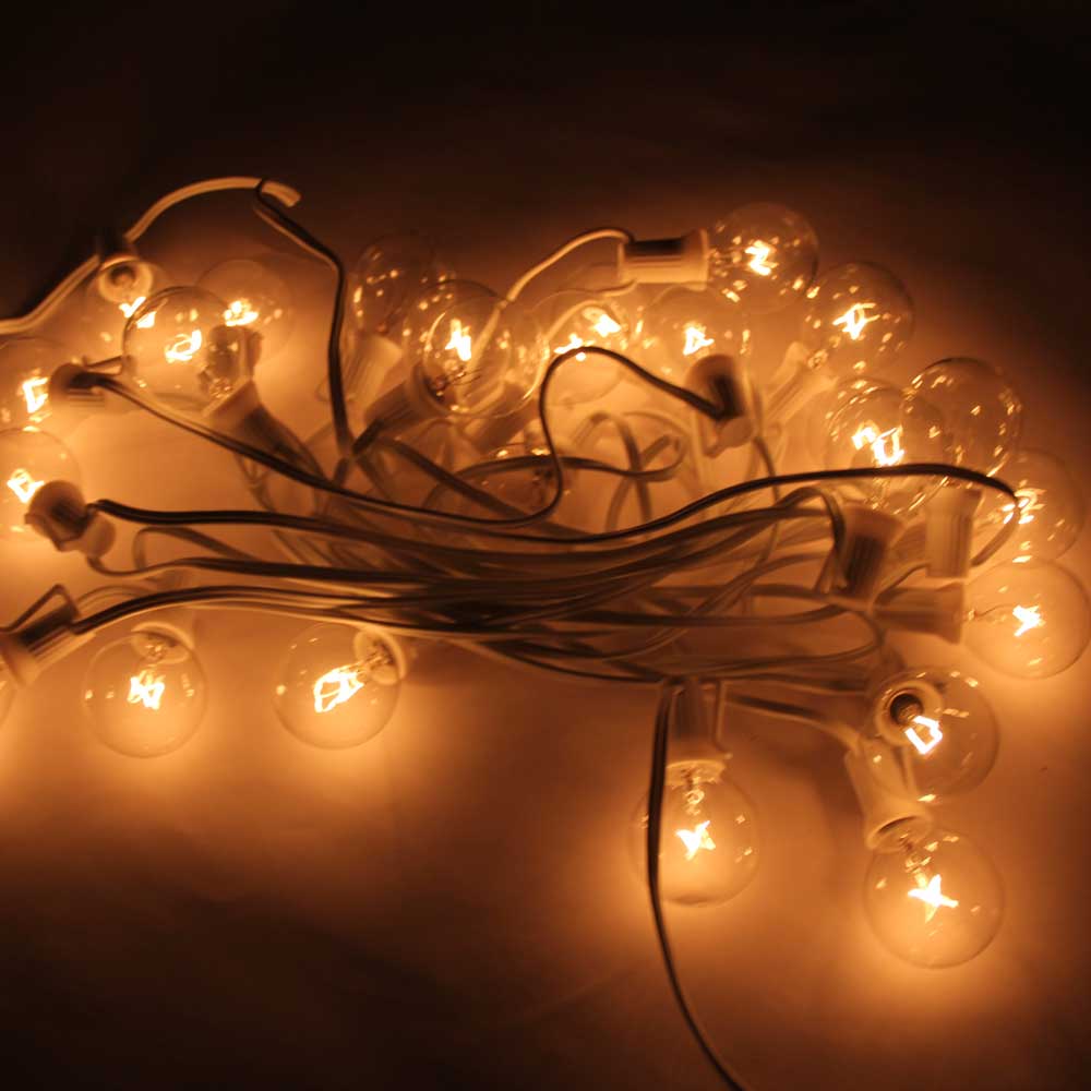 G40 25PCS Clear Bulbs Outdoor Globe Patio Garden Yard String Lights w/ Lamp Wire eBay